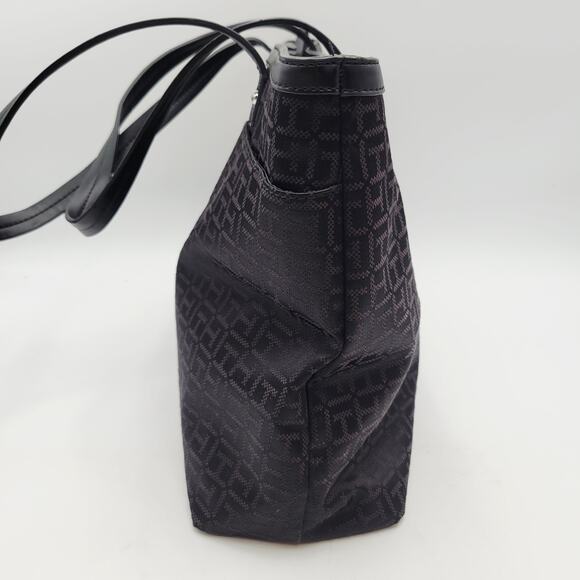 Tommy Hilfiger Large Handbag Preowned Black Logo Pattern - Picture 8 of 14